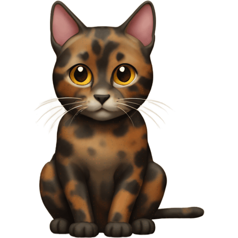 A tortoiseshell colored cat emoji