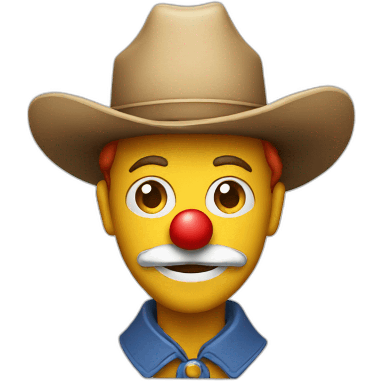 Classic Clown wearing a cowboy hat emoji