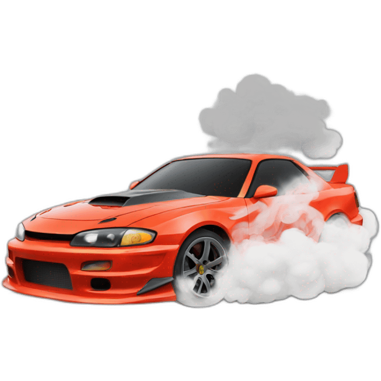 Drift car with smoke emoji