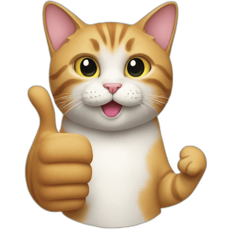 Cat whith one thumb up emoji