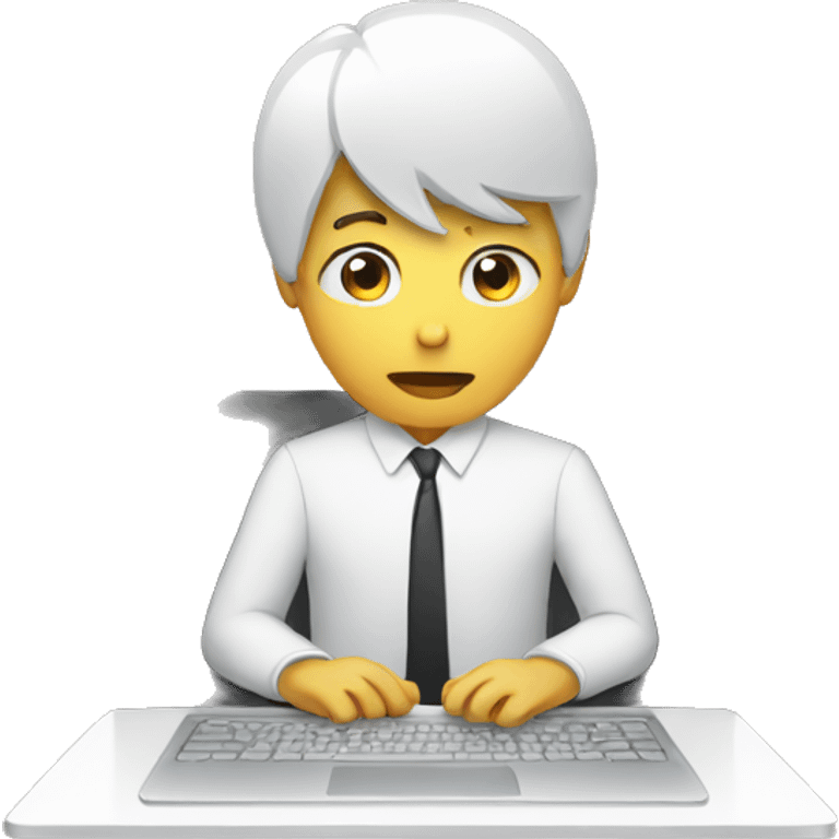 Person thinking infront of computer emoji