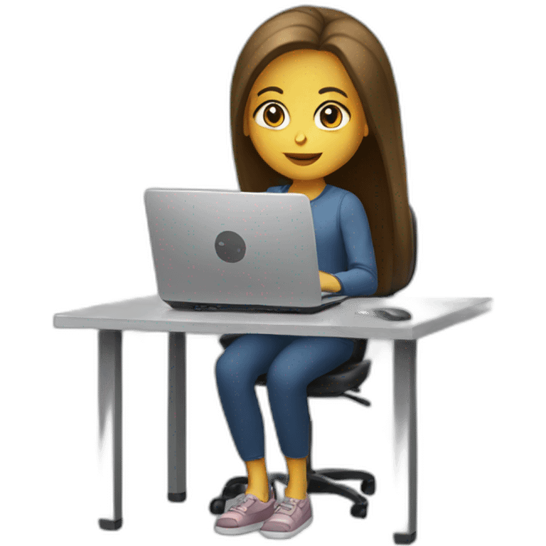 Girl with computer  emoji