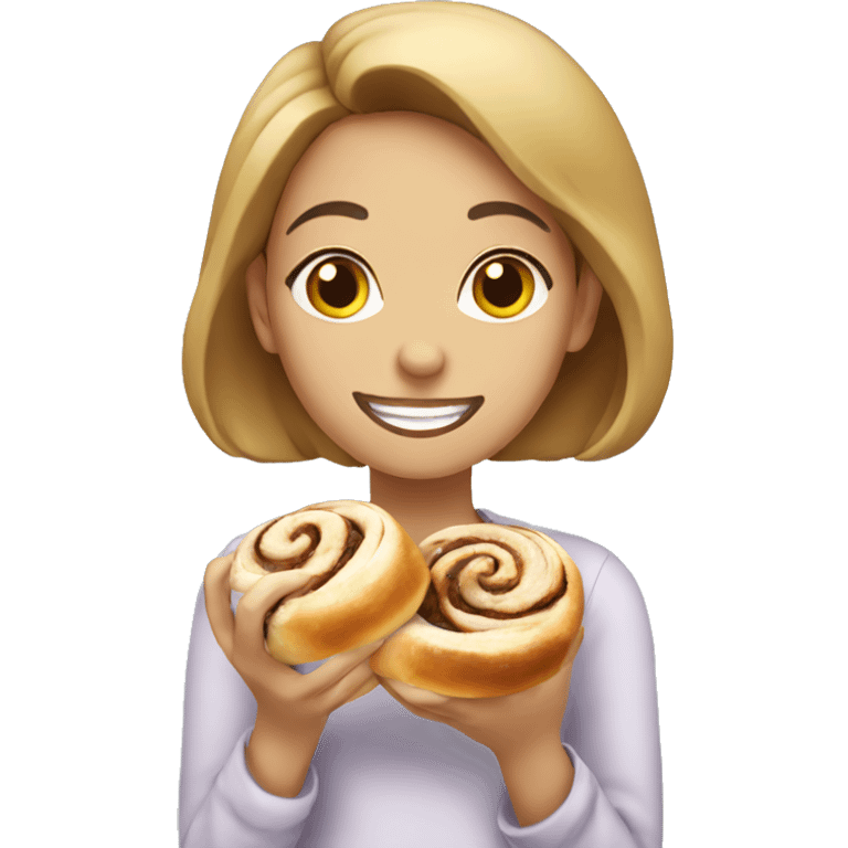 Girl eat cinnamon rolls  emoji