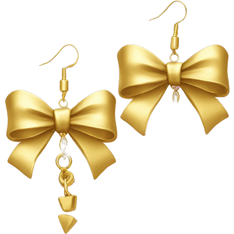 dangly gold bow earrings emoji