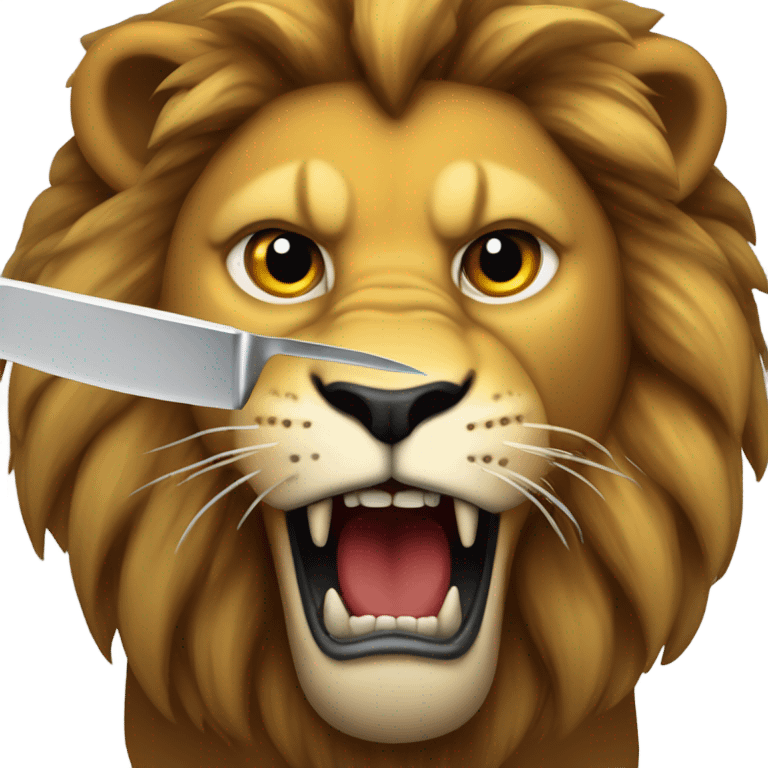 Lion with knife  emoji