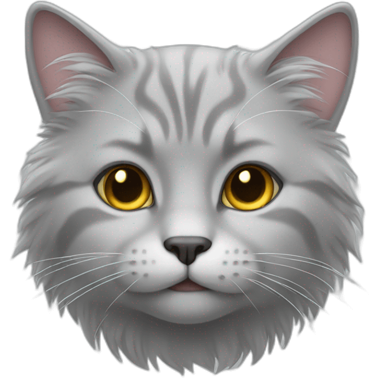 fluffy light-grey cat emoji