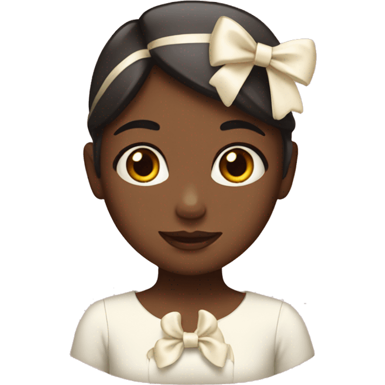 Girl with cream bow emoji