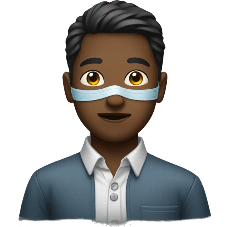 masked boy in collared shirt emoji