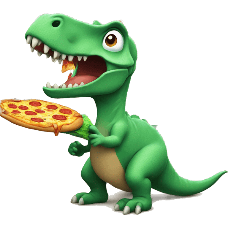 Dinosaur eating pizza  emoji