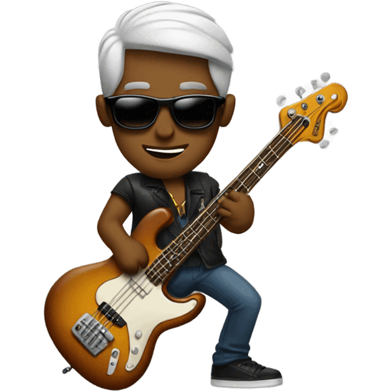 Joe dart playing bass with sunglasses emoji