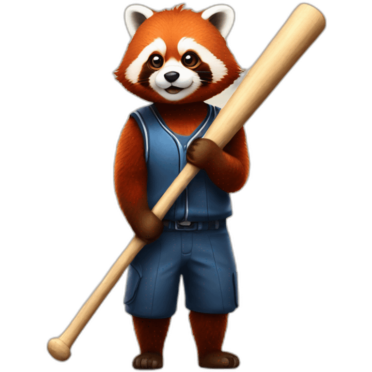 red panda with a baseball bat emoji