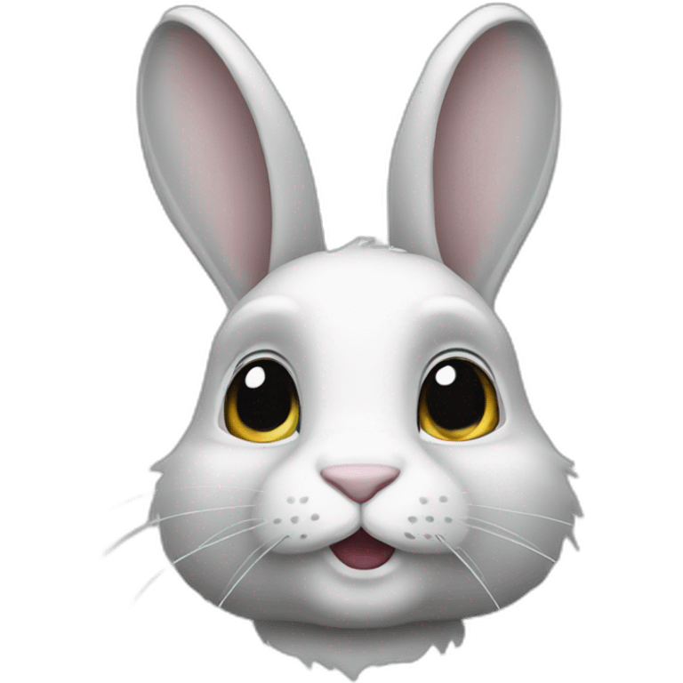 Lapin blanc gris emoji