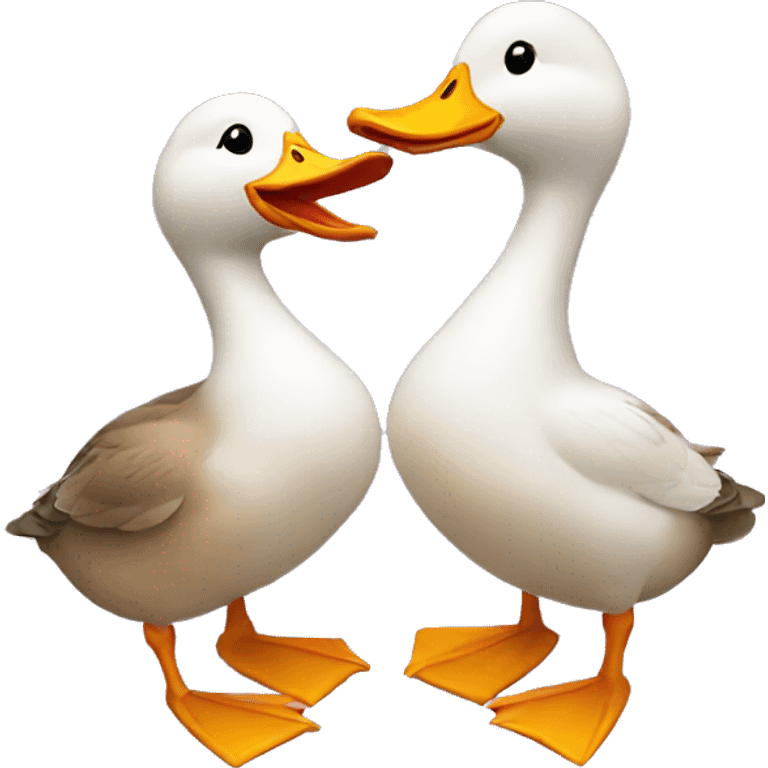 duck couple being in love emoji