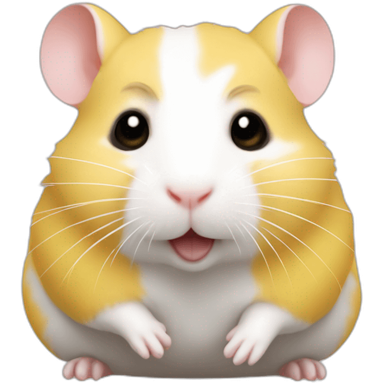 Hamster jangalian white and yellow emoji