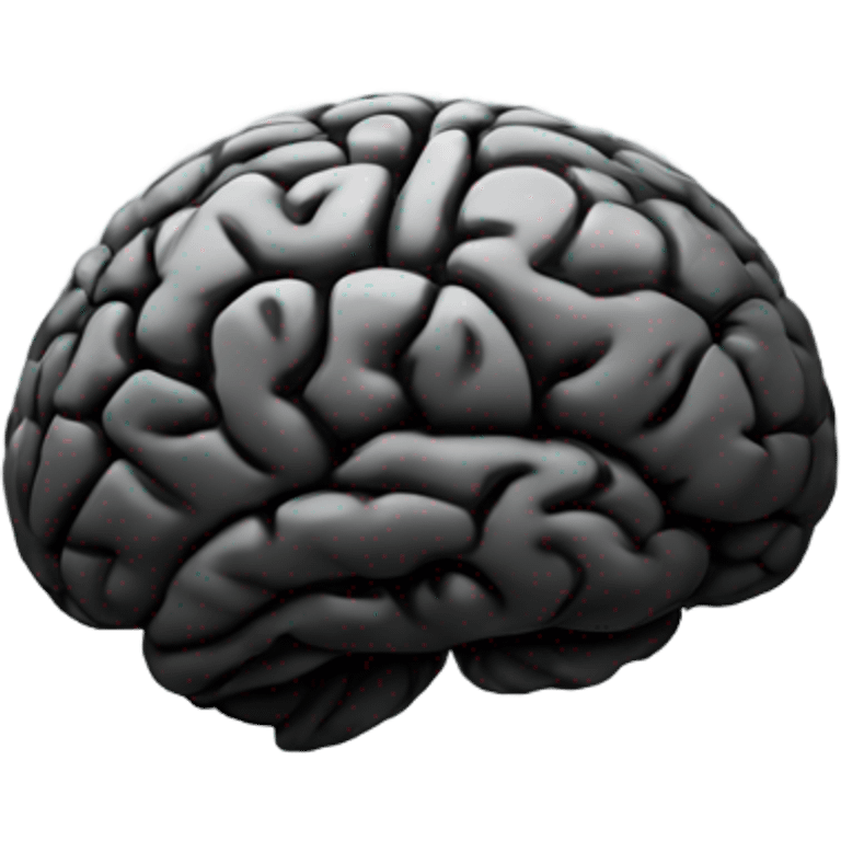 Brain in black emoji