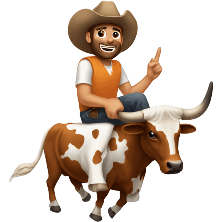 texas longhorn with adam riding it emoji