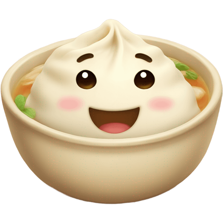 Cute soup dumpling smiling emoji