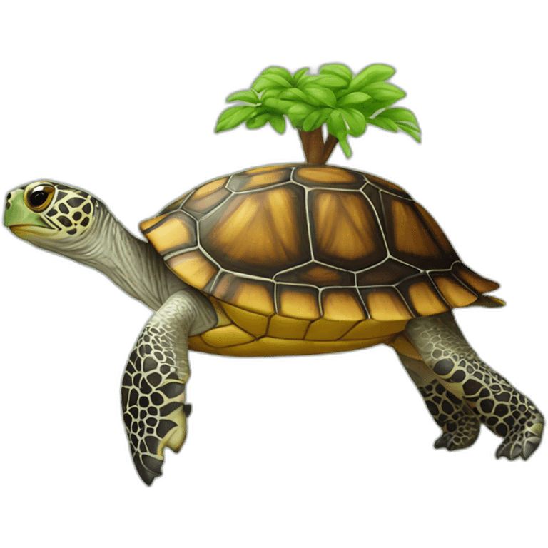 Tortue sur girafe emoji