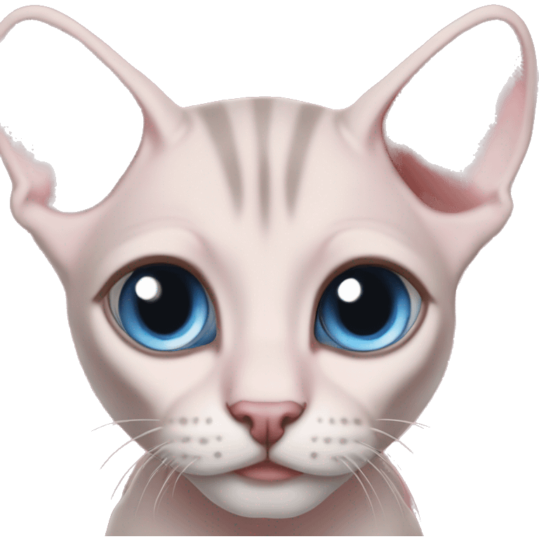 Pink sphinx kitten blue eyes  emoji