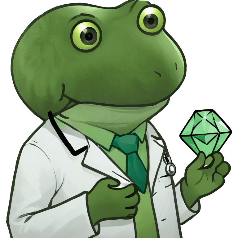 doctor bufo holding green diamond emoji