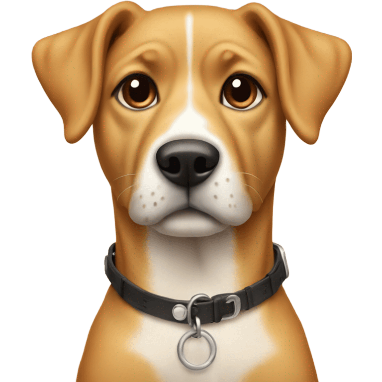 realistic dog with collar with more tan emoji