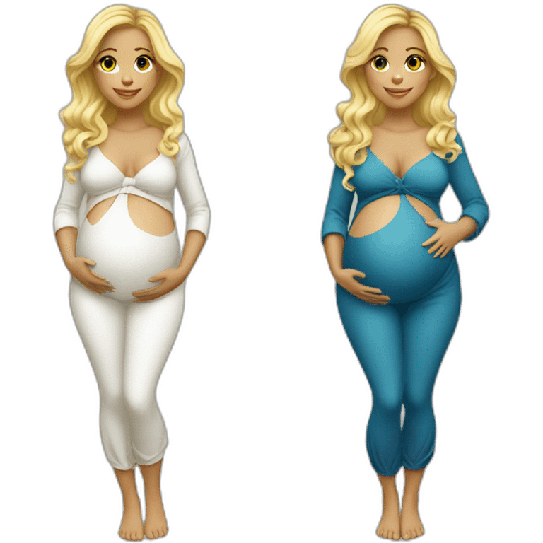 adorable pregnant blond full body women with beach-wave-hair emoji