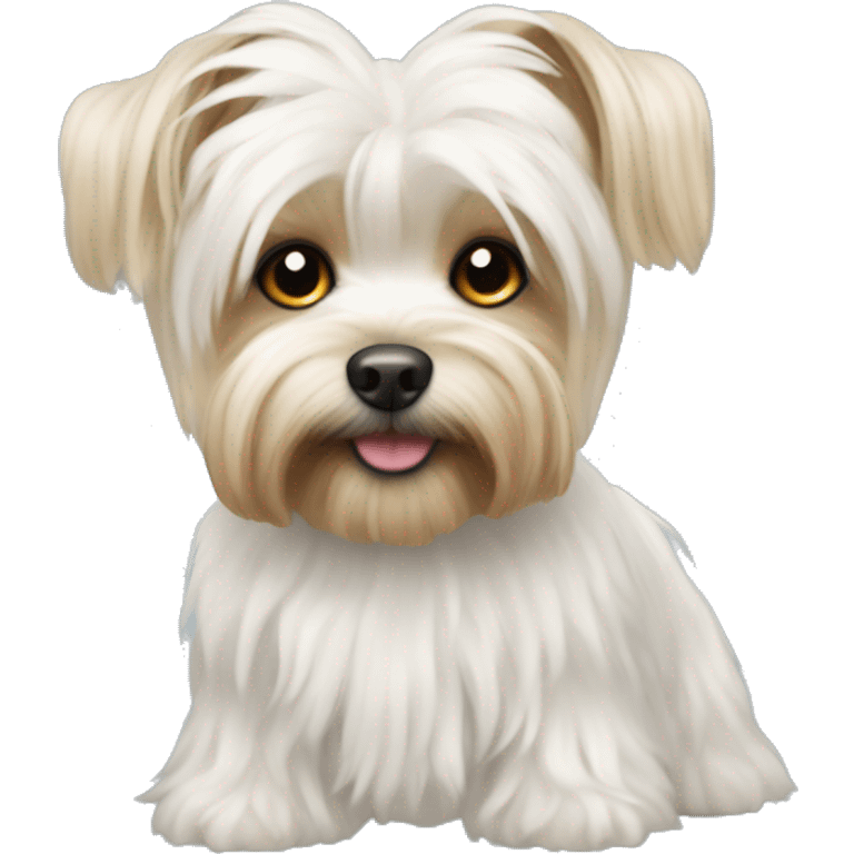 white sitzu half yorki with curly hair emoji