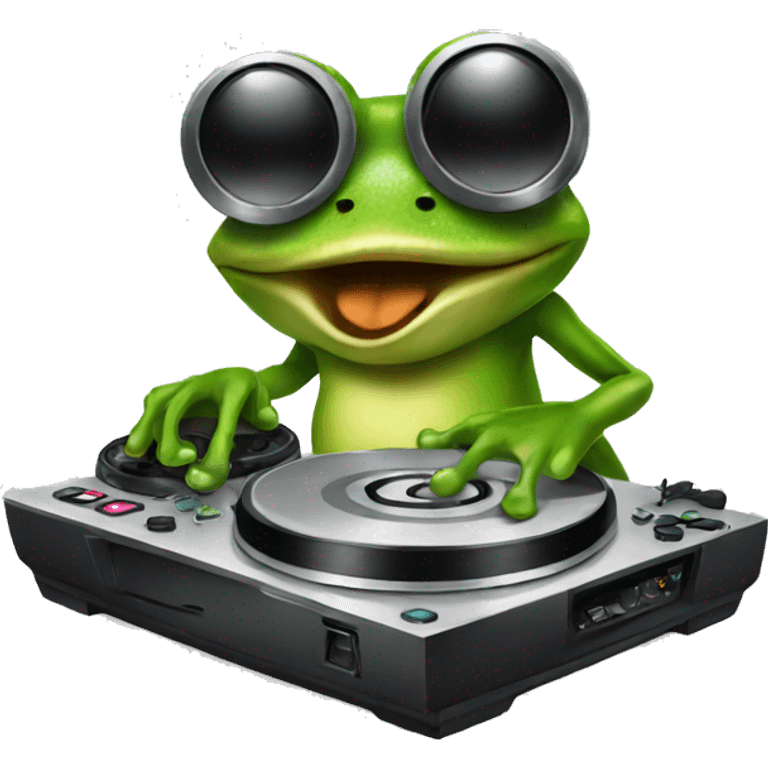 frog DJing emoji emoji