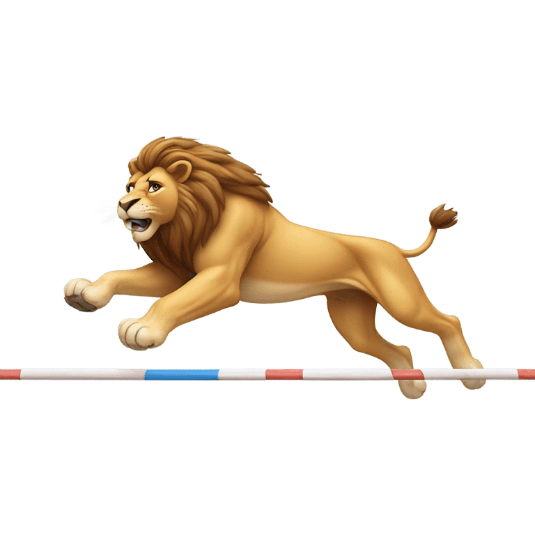 A lion doing a high jump  emoji