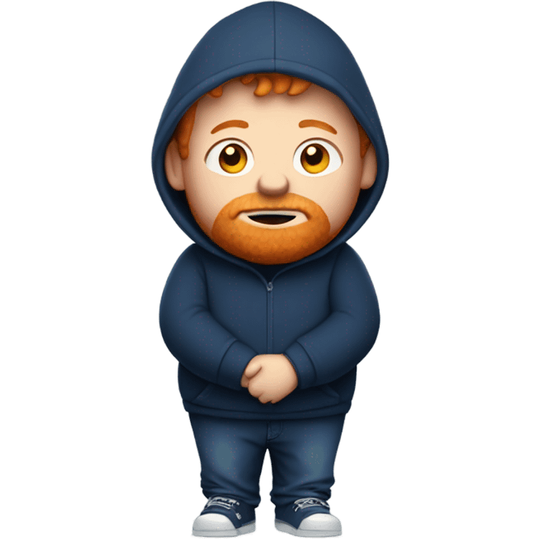 Fat ginger guy with dark blue hoodie emoji