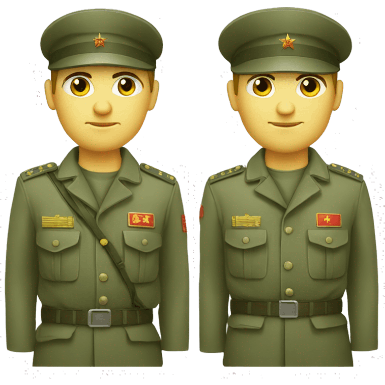 ussr soldier serious with military takes emoji