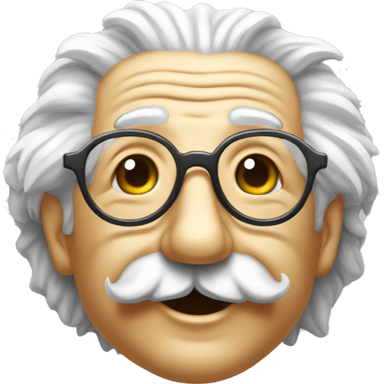 happy albert einstein head with sun glassess emoji