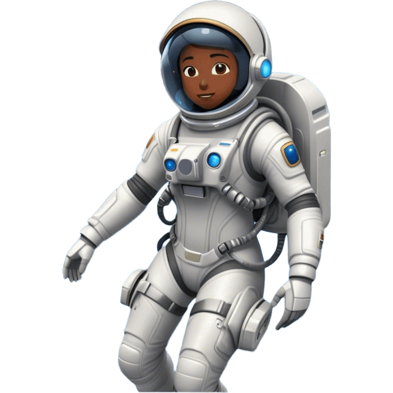  Cinematic Realistic Astronaut with Jetpack – A futuristic astronaut in a sleek, high-tech spacesuit, propelling forward with an advanced jetpack. The suit’s intricate details shimmer under distant starlight, with thrusters emitting a soft, controlled blue glow. emoji