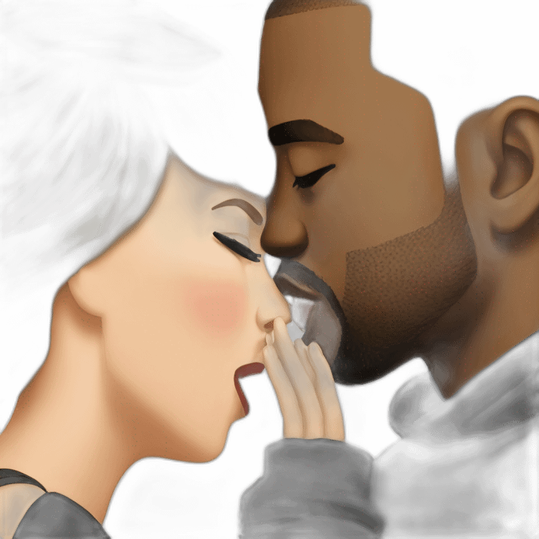 kanye and taylor swift kissing emoji