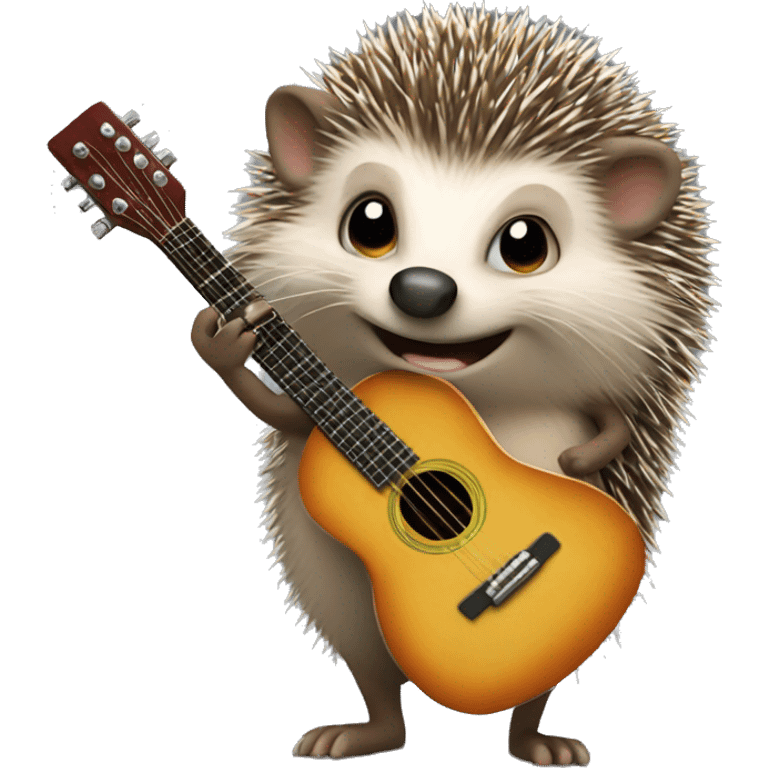 hedgehog with a guitar emoji