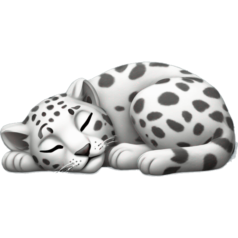 Sleeping laying snow leopard  emoji