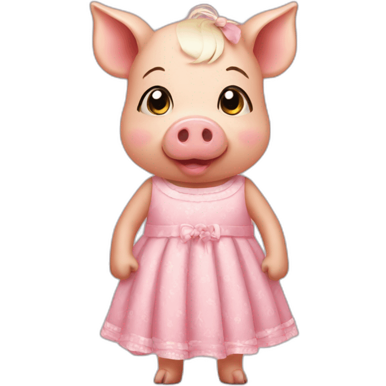 Pig with dress emoji