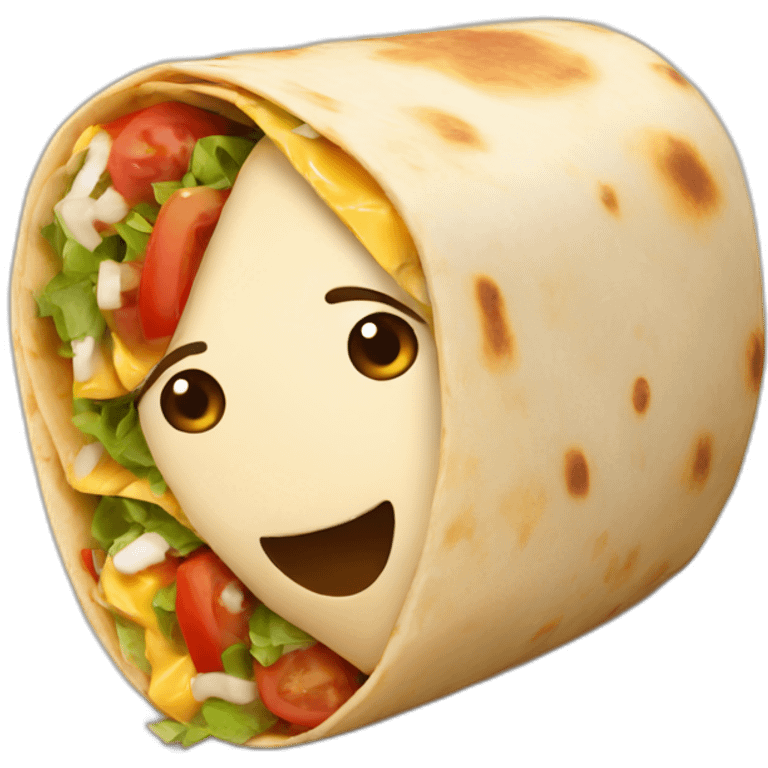 Burrito with a human face  emoji