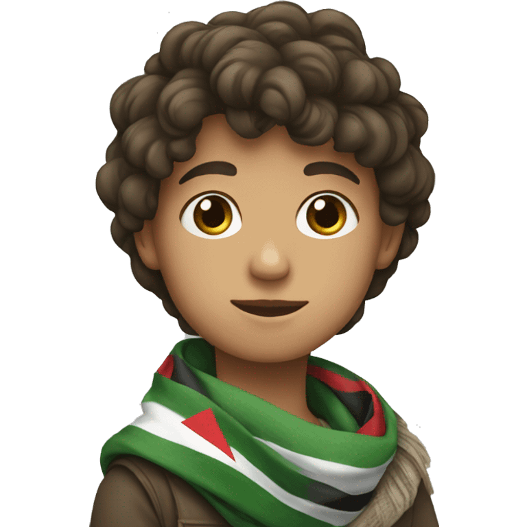 boy wearing a Palestinian scarf emoji