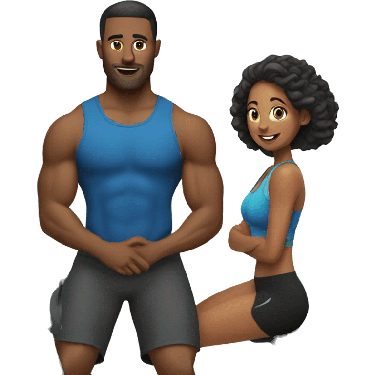 Couple in gym  emoji