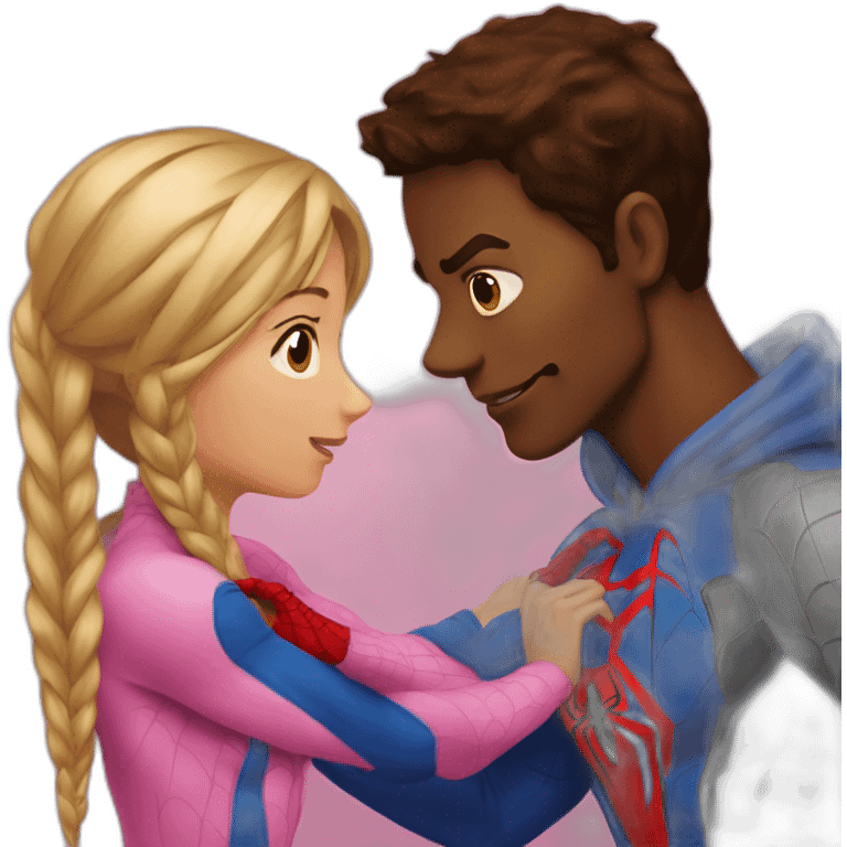 Spiderman qui embrasse une fille emoji