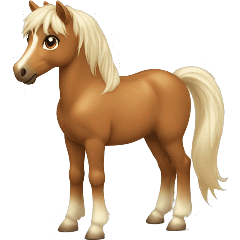 Poney de taille moyenne couleur caramel emoji