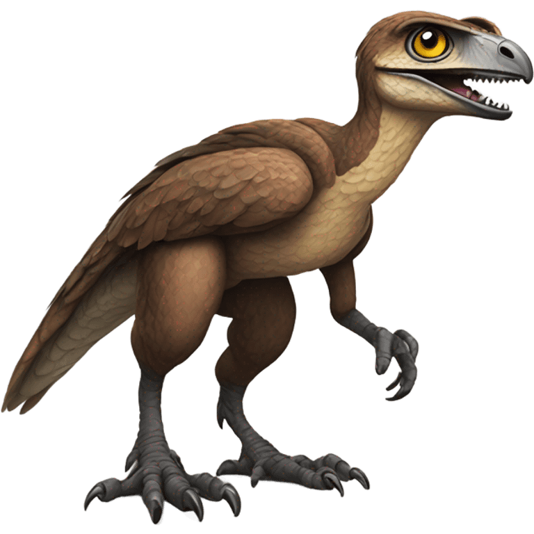 Raptor with cute eyes emoji