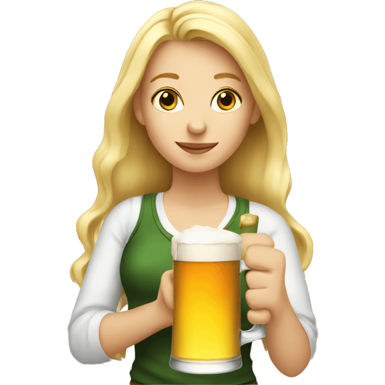 Blonde girl drinking a beer emoji