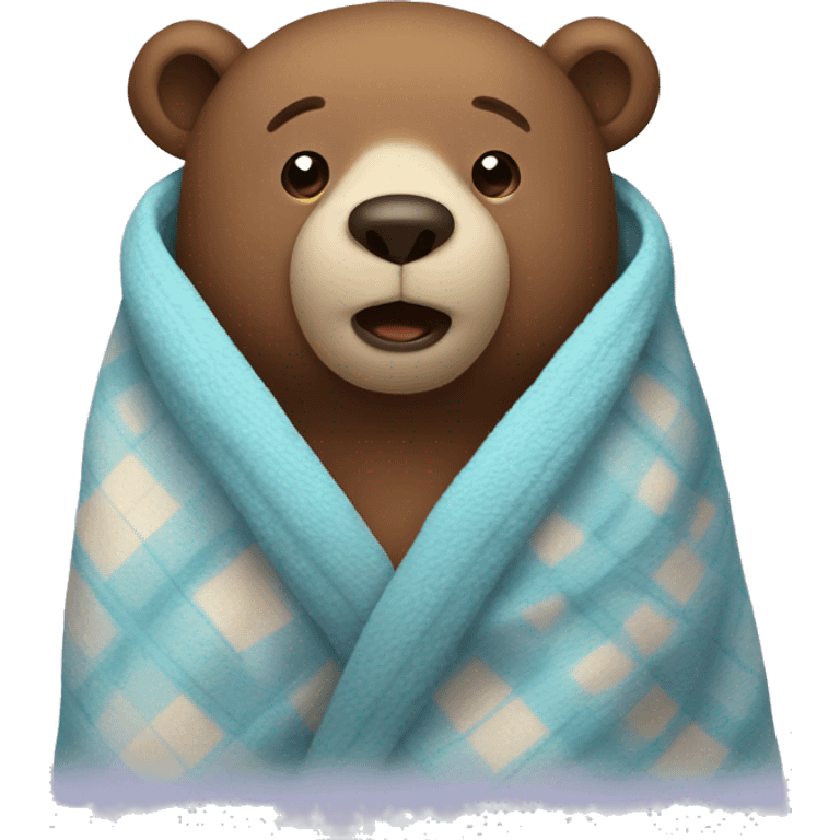 bear cozy in blanket emoji