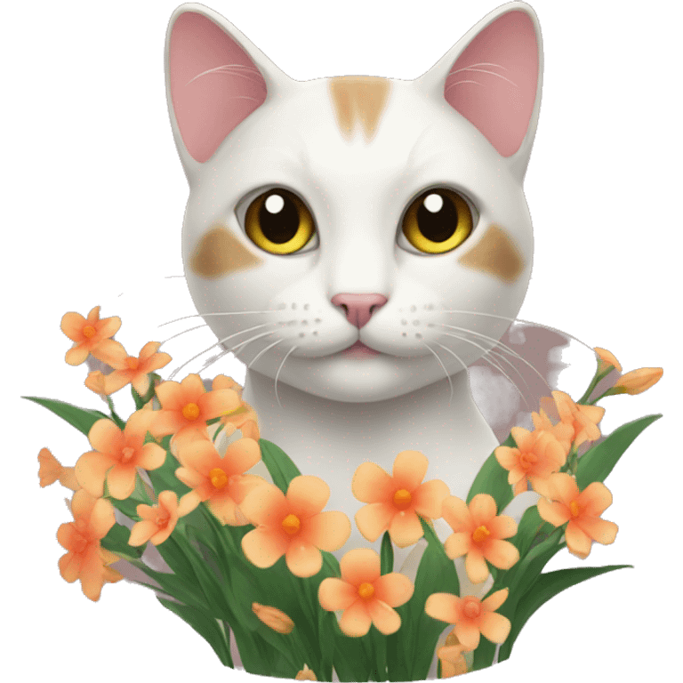 cat with flowers emoji