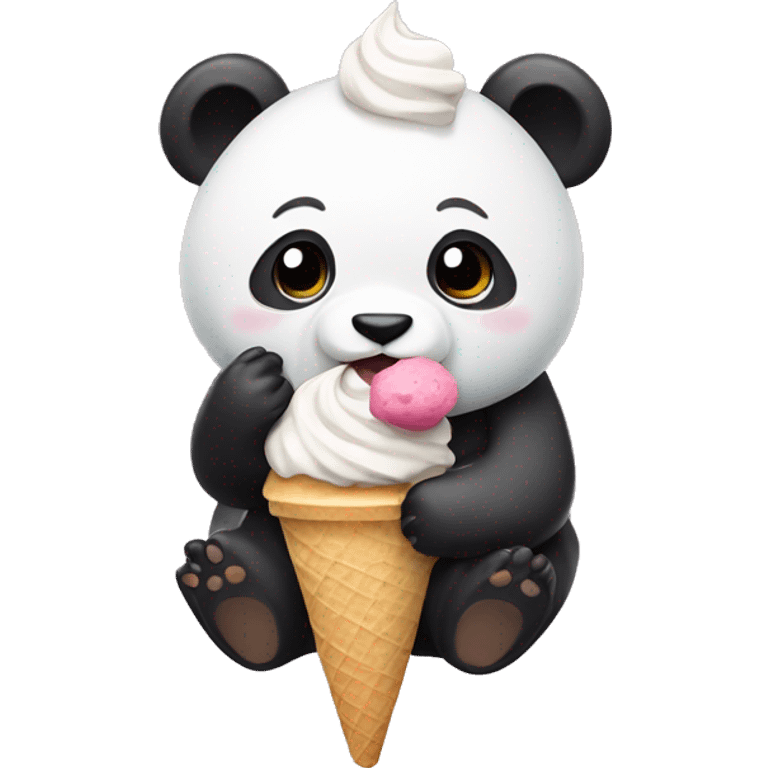 Panda eating ice cream emoji