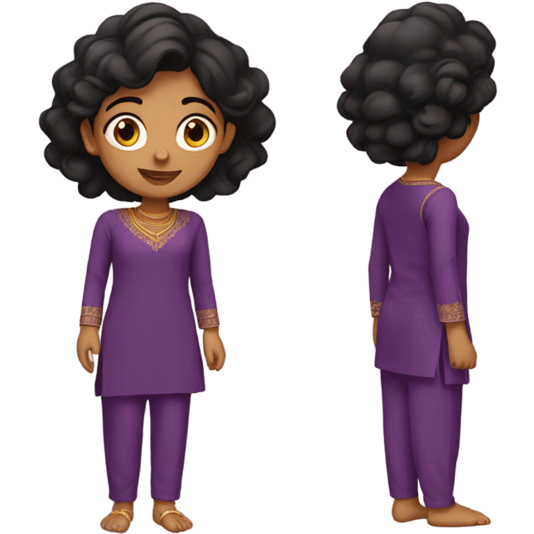 indian girl wearing full sleeve purple kurti and pent  emoji