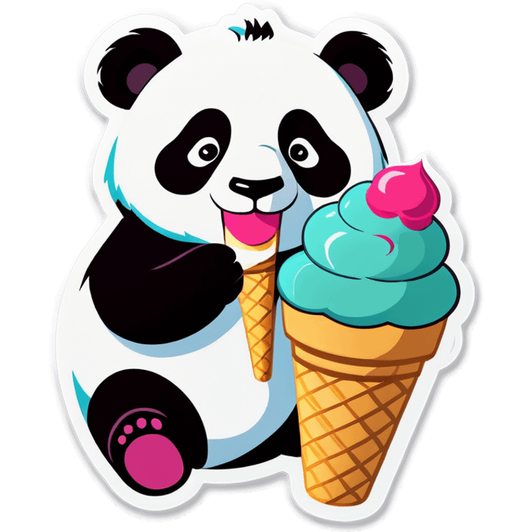 Panda eating ice cream emoji