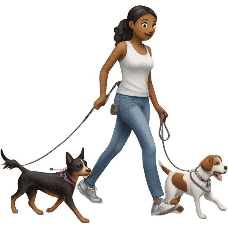 Girl walking dogs emoji